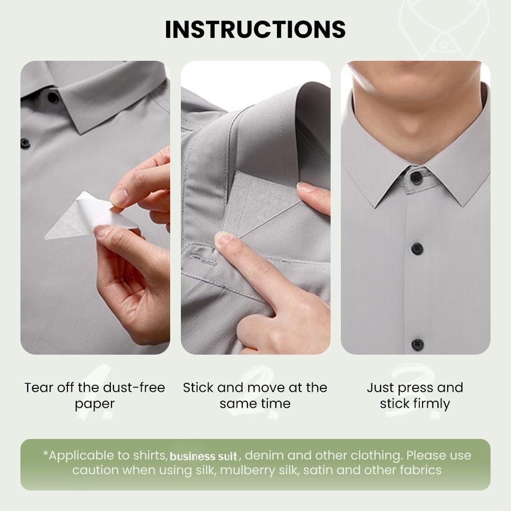 Amazon.com: 40 PCS Shirt Collar Triangle Patch, Collar Stays for Men's  Dress Shirts, No Curl Sticker for Support : Arts, Crafts & Sewing