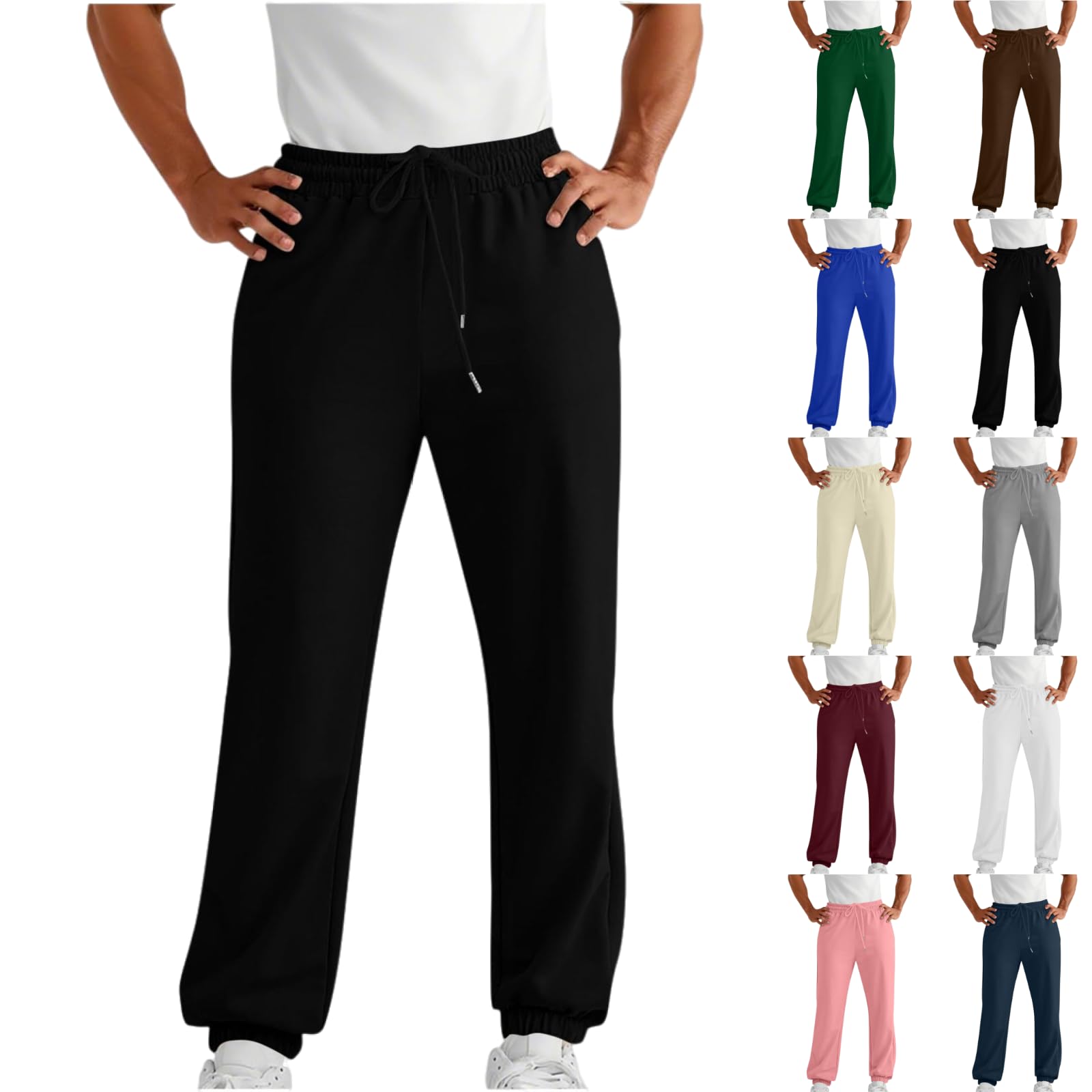 JIEMUXIU Sweatpants for Men Casual Joggers Pants Athletic Track Pants Hip-hop Streetwear Baggy Sweatpants Workout Trousers