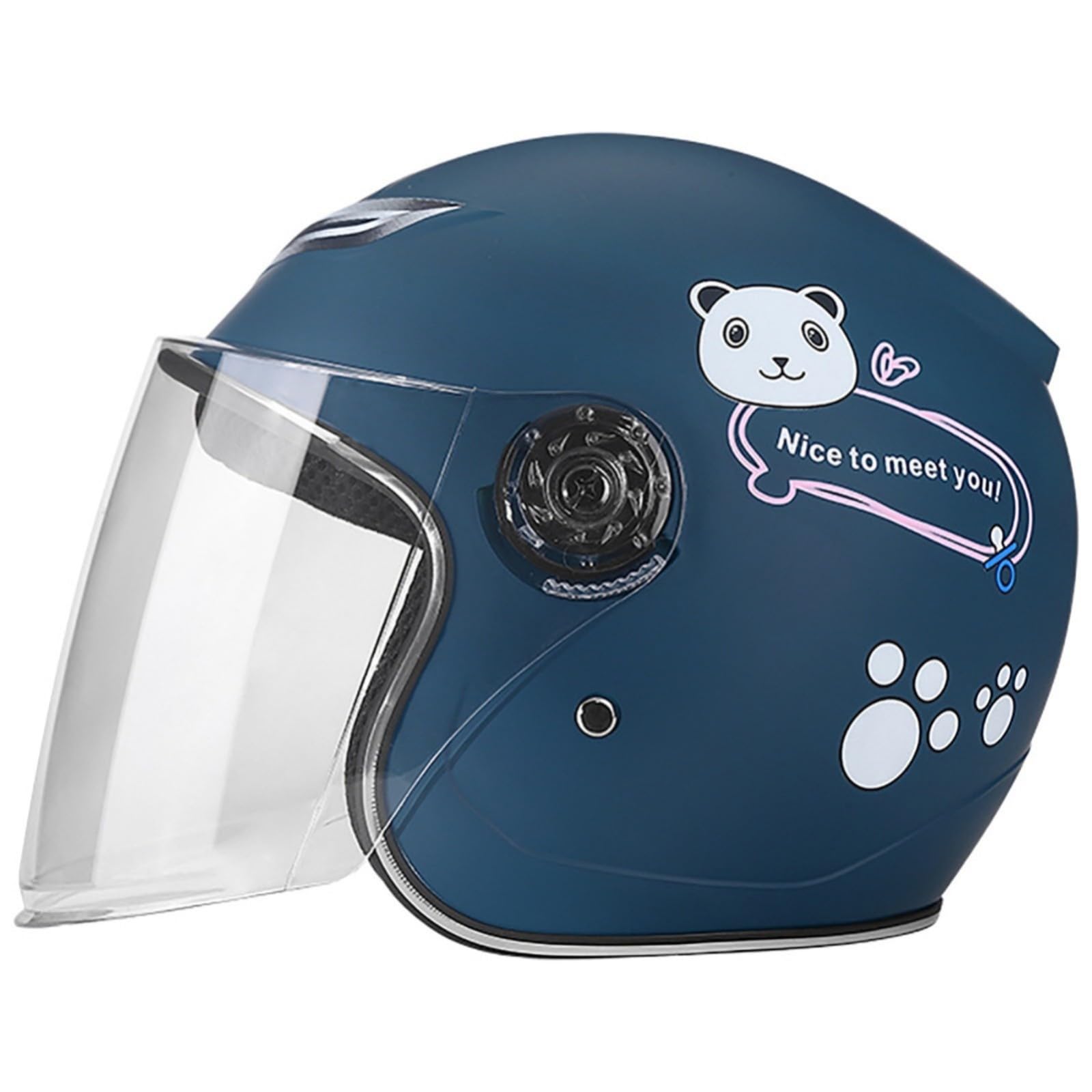 Kask motocyklowy dziecięcy z wizjerem, otwarty kask motocyklowy dla dzieci w wieku 4-12 lat (chłopcy i dziewczęta), kask motocyklowy do roweru i skutera, uniwersalny na wszystkie pory roku