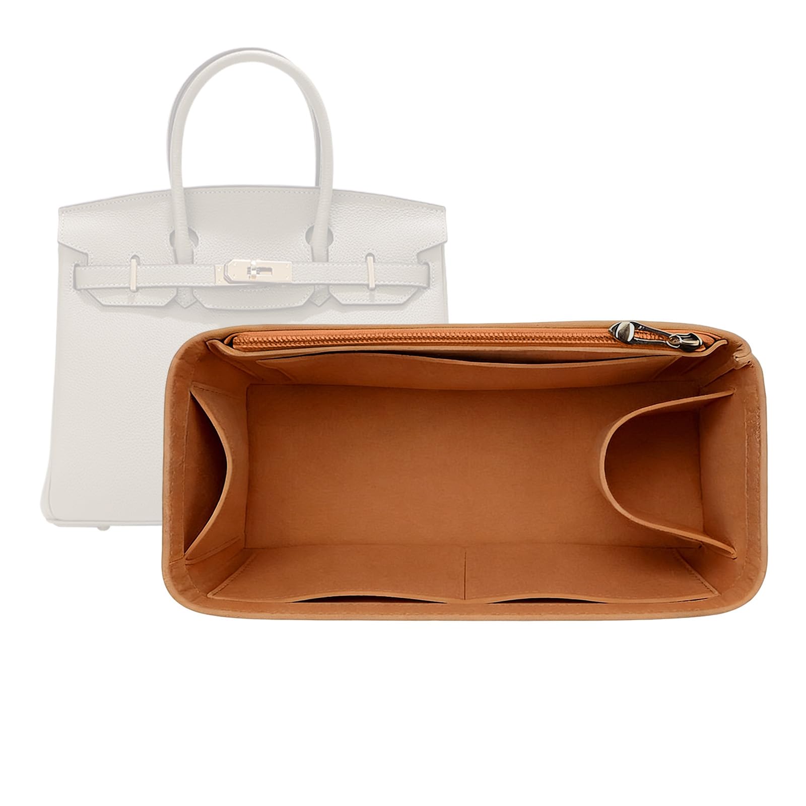 Photo 1 of Lckaey Purse Organizer for Hermes birkin bag 35 Felt organizer insert Y013camel-L