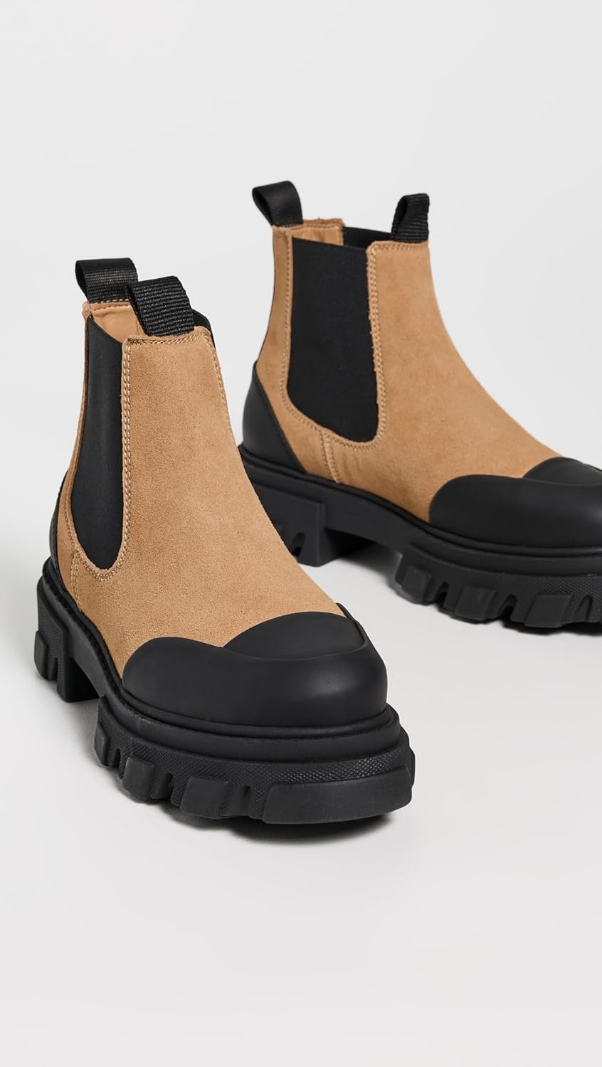 Ganni Women's Cleated Low Chelsea Boots Suede - Image 4