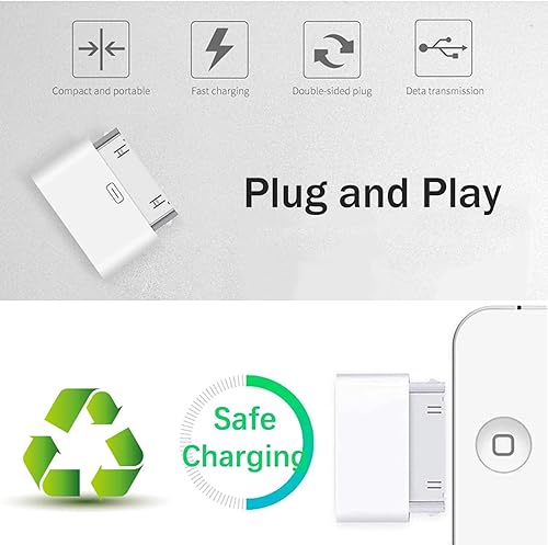 Miniatura 5 de Apple MFi - Adaptador de 30 pines macho a hembra de 8 pines, convertidor de sincronización de carga Lightning a 30 pines para estaciones de