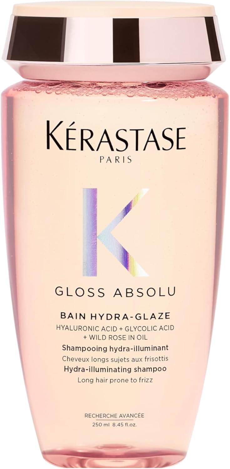 Kérastase Gloss Absolu, Bain Hydra-Glaze, Moisturizing And Nourishing Shampoo, With Hyaluronic Acid, Glycolic Acid And Wild Rose Oil, For Long Fluffy Hair, 250ml Kérastase Gloss Absolu, Bain Hydra-Glaze, Moisturizing And Nourishing Shampoo, With Hyaluronic Acid, Glycolic Acid And Wild Rose Oil, For Long Fluffy Hair, 250ml