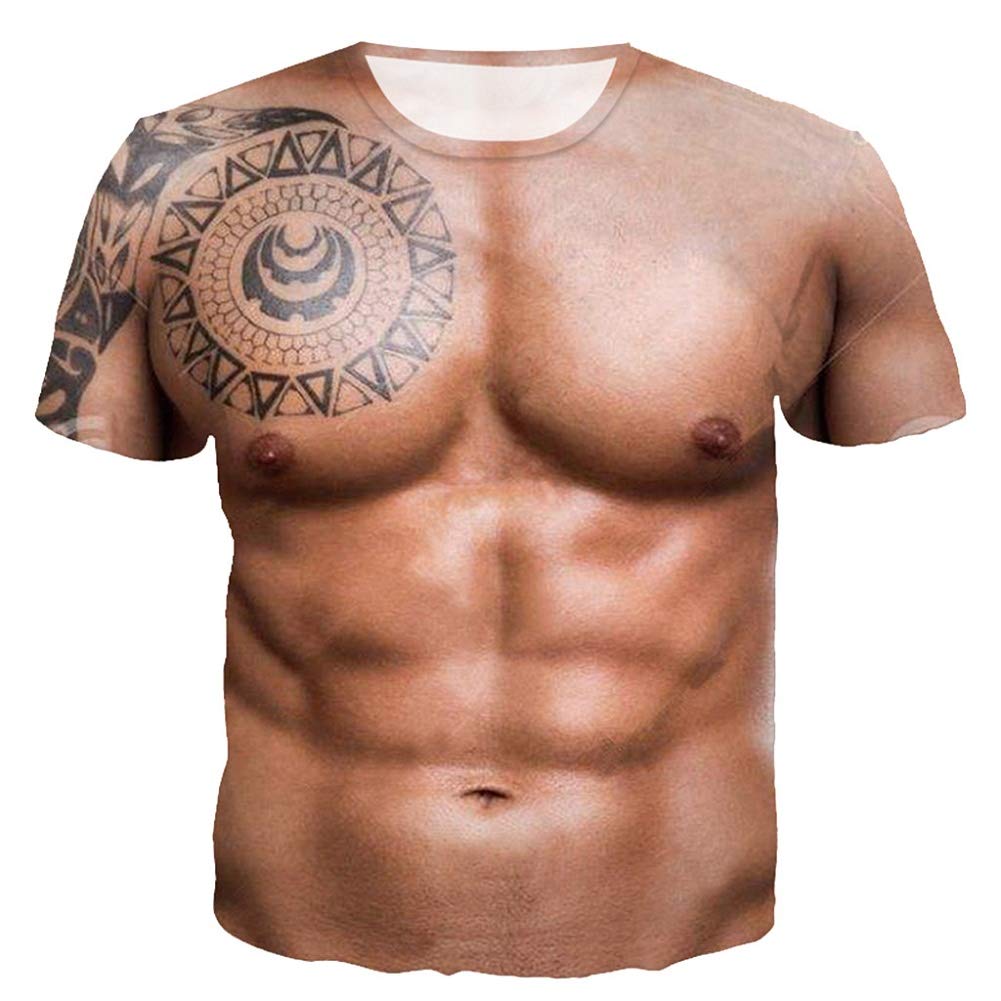 Short Sleeve T Shirts for Men, 2021 New Funny Novelty Tees Halloween 3D Printed Muscle Tops Blouses