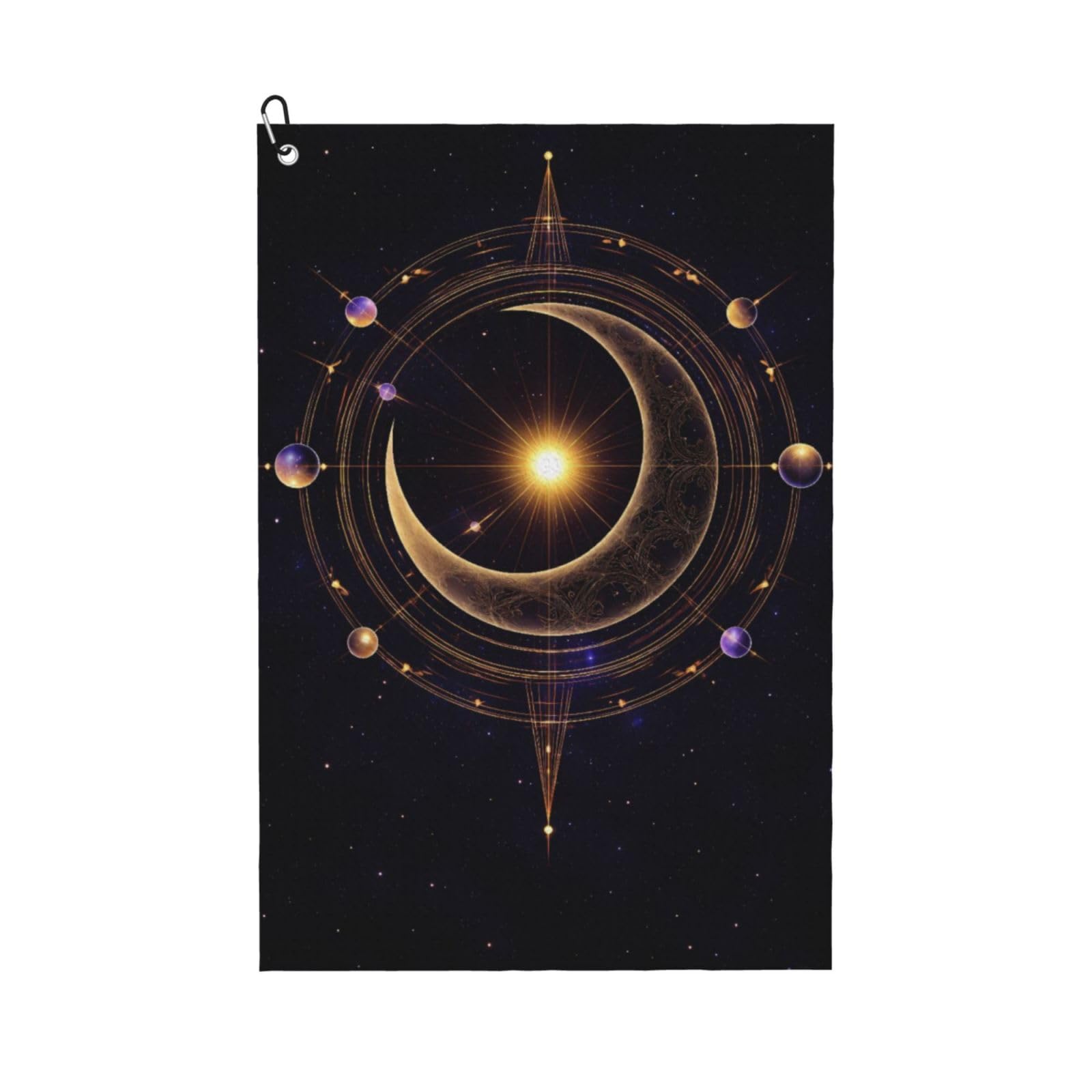 BSDFGSDD Galaxy Stars Mystic Sun Moon Golf Towel 24 x 16 inches