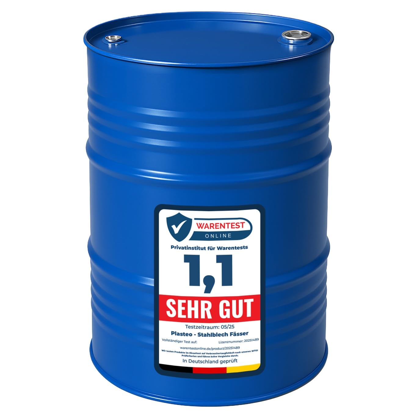 Barrique 216 L, fusto, tamburo barile metallico, blu (23015)