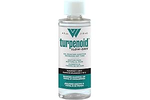 Weber 1634 Turpenoid Natural Slow-Dry Odorless Solvent for Oil, 118ml