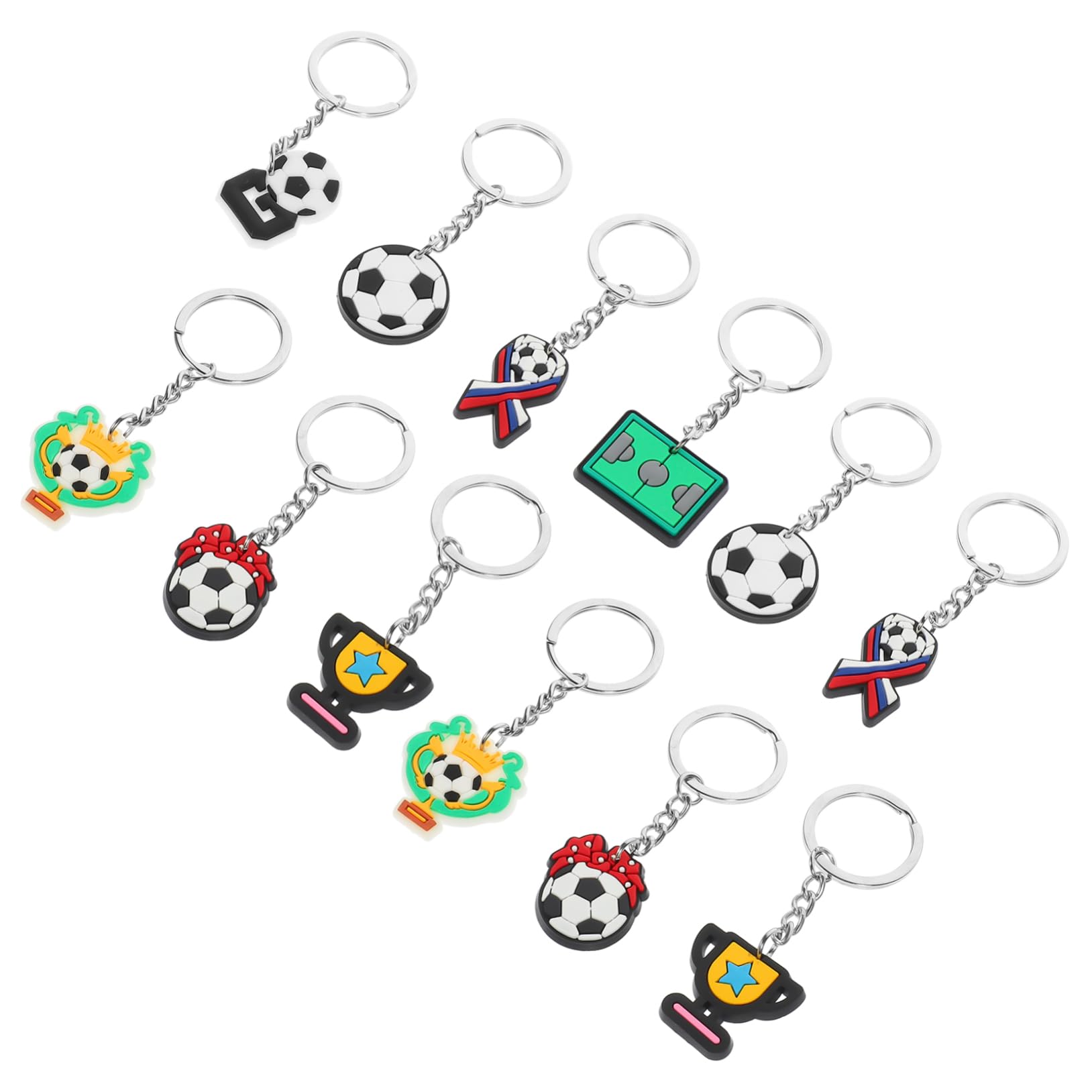 Abaodam 3 juegos de llaveros deportivos de fútbol para mochilas, colgantes decorativos de fútbol, llaveros de recuerdo para cumpleaños, vacaciones y ocasiones especiales, 35 unidades