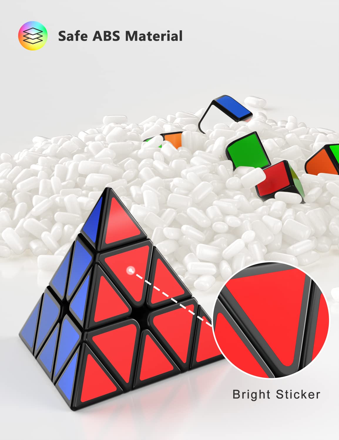 Vdealen Cube Magique 2x2 3x3 4x4 Pyramide Lisse Speed Cube pour Débutants et Utilisateurs Avancés Cadeau Enfants Adultes (Jelly Vdealen Cube Magique 2x2 3x3 4x4 Pyramide Lisse Speed Cube pour Débutants et Utilisateurs Avancés Cadeau Enfants Adultes (Jelly