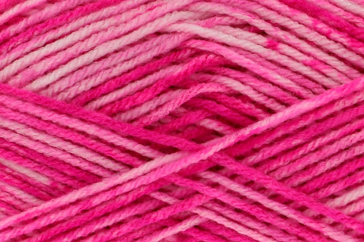 King Cole Camouflage DK Wool - 100g Ball - Self-Patterning Double Knit Yarn for Knitting & Crocheting - Acrylic Nylon Blend (5364 Hot Pink)