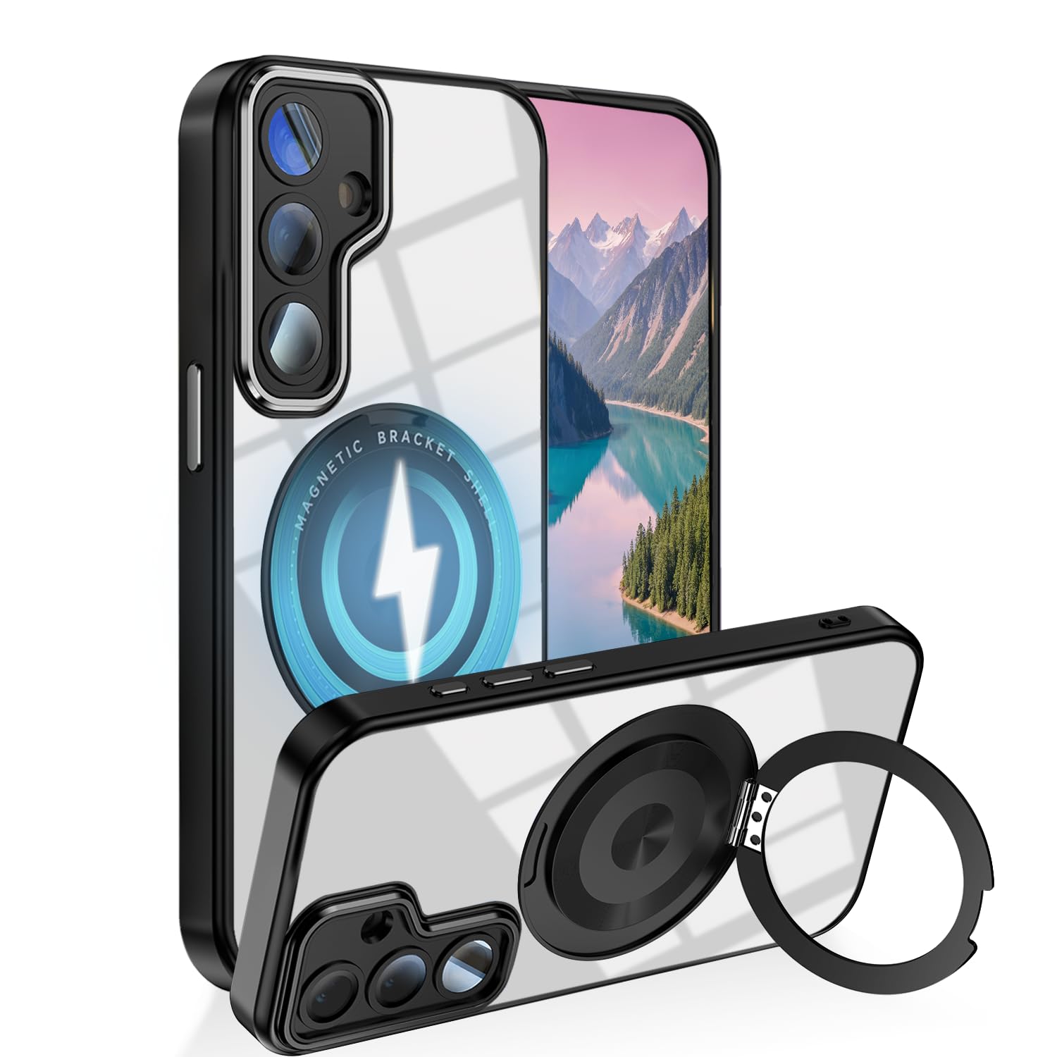 Wousunly Case for Samsung A16 5G Invisible Stand Magnetic, Military Grade Protection for Galaxy A16 5G Phone Cases with Car Mounts Accessories Funda