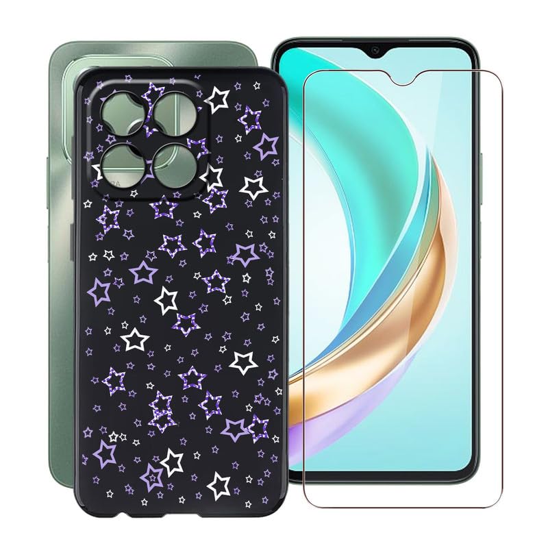 YQINHHME Case for Honor X6b (6.56"), Phone Case with Tempered Glass Screen Protector, Shockproof Cover, Ultra-Thin Soft TPU Protective Case for Honor X6b - Xinghai