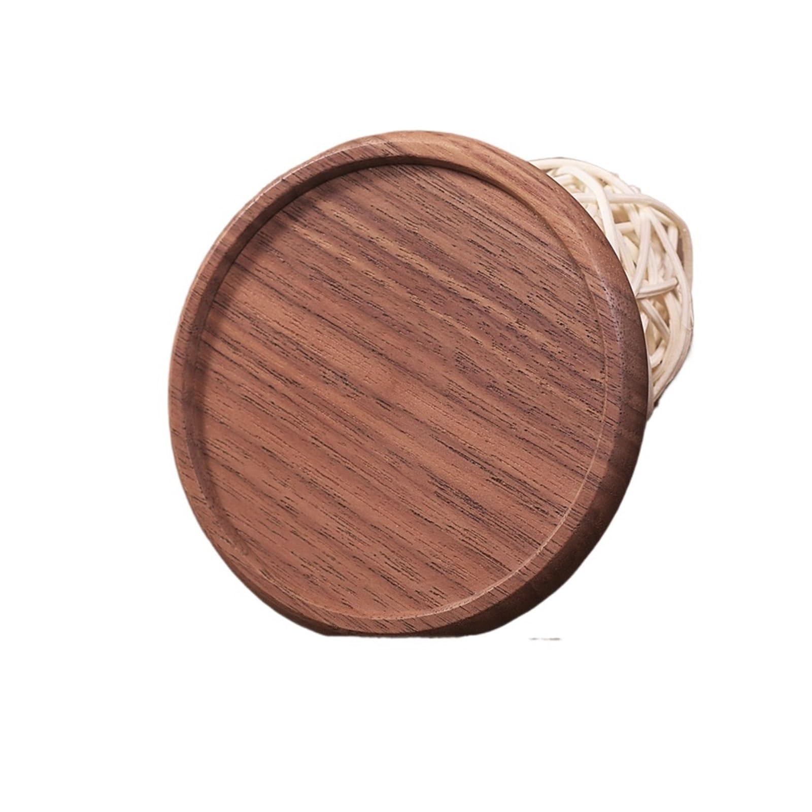 Wooden Round Coasters 1Pc Walnut Wooden Tea Coffee Cup Coaster Placemat