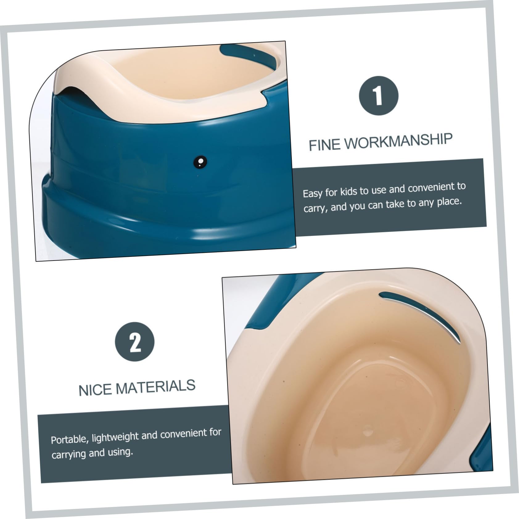 ERINGOGO Sedile Wc per Bambini Portatile in Pp Blu, Vasino Riutilizzabile per Addestramento Toilette, per Viaggio e Uso in Auto, Favorisce L'autonomia dei Bimbi
