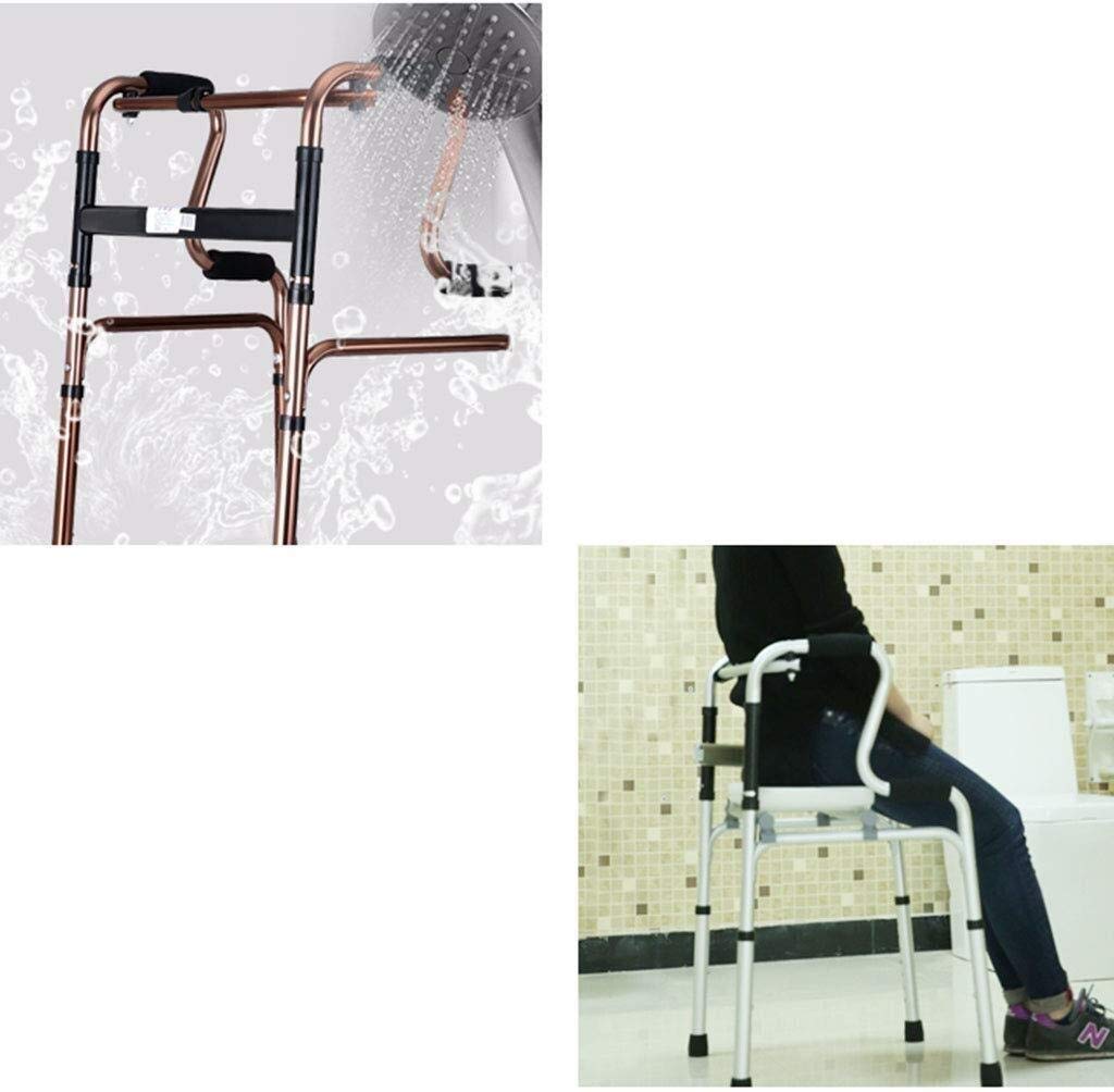 Walker, składane chodziki dla osób starszych Lekkie chodziki Rollator Przenośna wysokość 8 Regulacja pilnika Grube osoby w podeszłym wieku ze stopu aluminium (brązowy) little surprise