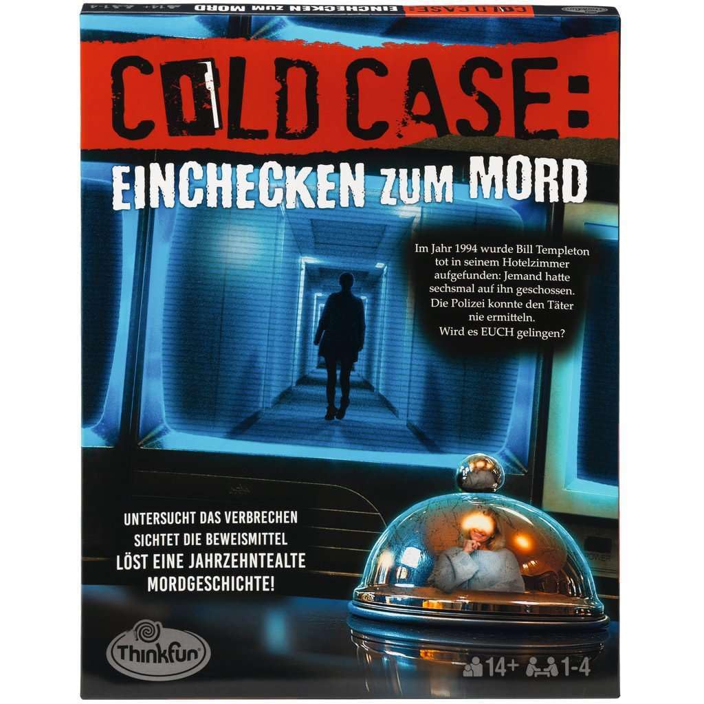 ThinkFun Cold Case: Einchecken zum Mord - Kombinationsspiel ab 14 Jahre: Ein Krimi-Rätsel für 1 Person oder in der Gruppe!