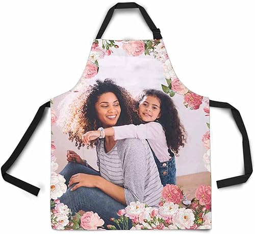 Miniatura 7 de Artsadd Delantal de cocina personalizado con bolsillo exterior, delantal personalizado para tu propia foto, delantal para hornear y cocinar para