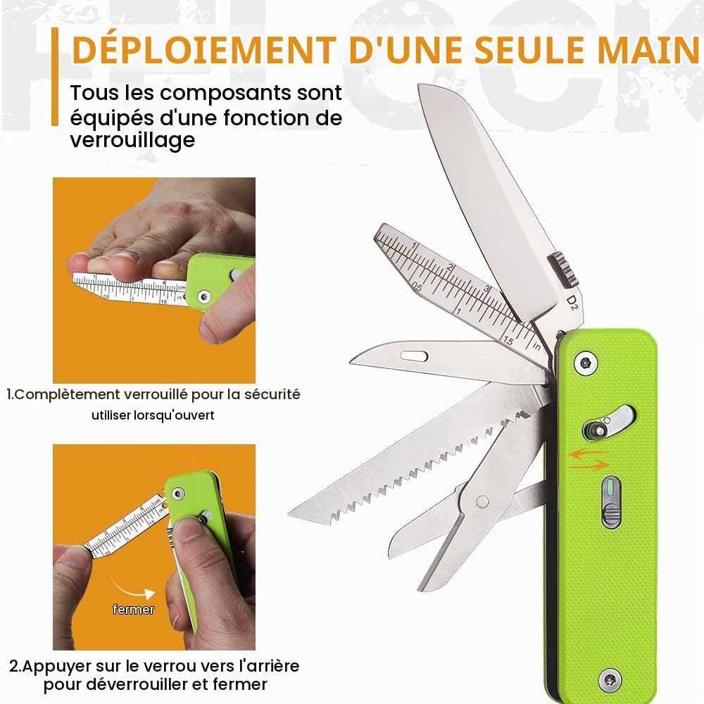 ROXON Outil de poche modulaire S503G Flex Companion (Vert néon)