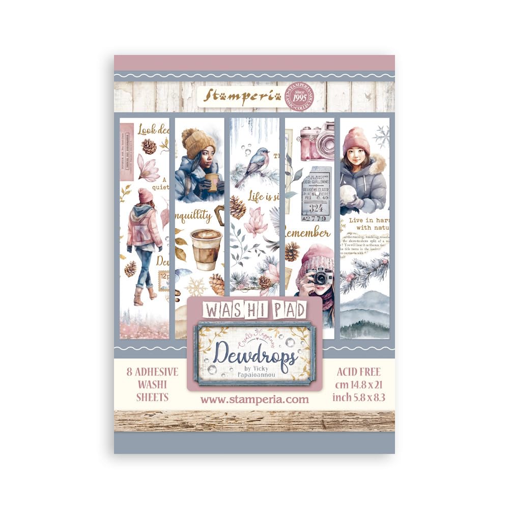 Stamperia - Papier Washi Pad Pour Scrapbooking, Albums, Fabrication De Cartes, Bullet Journals Et Plus, Translucide, Facile à Couper, Sans Acide, Parfait Pour Les Loisirs, Les Travaux Manuels Et Les