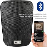 Loops Aktywne głośniki ścienne Bluetooth 120 W, 12,7 cm, para czarnych, bezprzewodowych głośników stereo do strumieniowego przesyłania muzyki, regał lub montowany na ścianie, głośny bas, siłownia/bar,