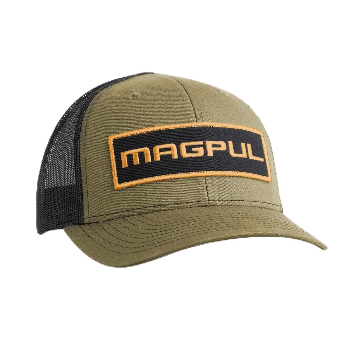 Magpul Unisex Wordmark Patch Olive Trucker Hat Snap Back Baseball Cap, One Size Fits Most