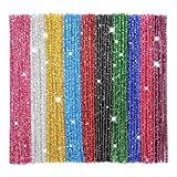TOAOB 200pcs Glitter Pipe Cleaners 10 Colors Metallic Pipe Cleaners Craft Supplies 6mm x 12 Inch Chenille Stems Pipe Cleaners for Art DIY Crafts Decorations