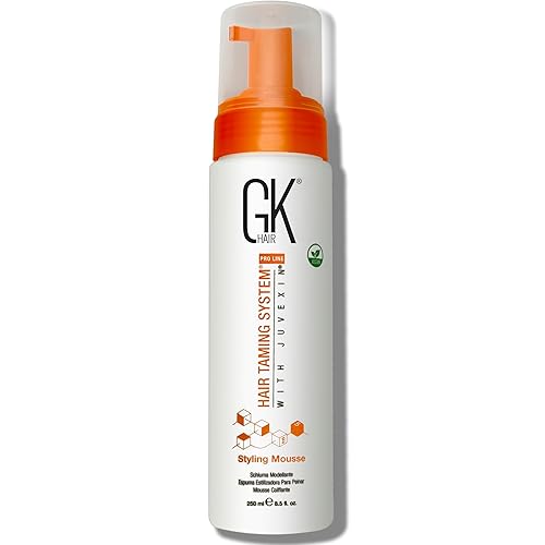 GK HAIR Global Keratin - Mousse voluminizador para el cabello (8.5 onzas líquidas/8.5 fl oz), mejora el volumen de los rizos con sujeción media y