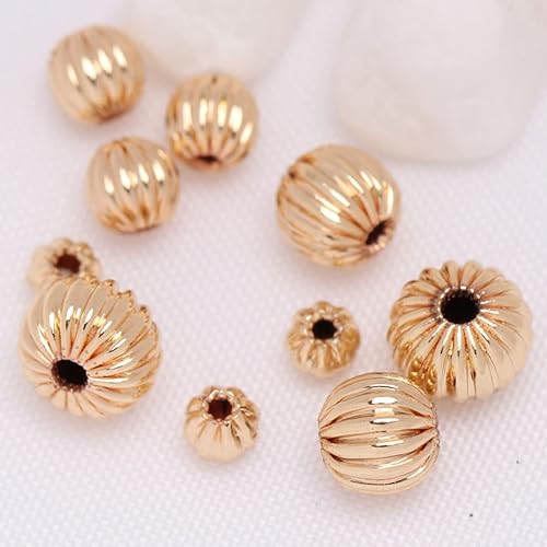 Miniatura 3 de JOE FOREMAN 100 cuentas espaciadoras rellenas de oro amarillo de 14 quilates hipoalergénicas de 0.118 pulgadas para hacer joyas, cuentas de metal al