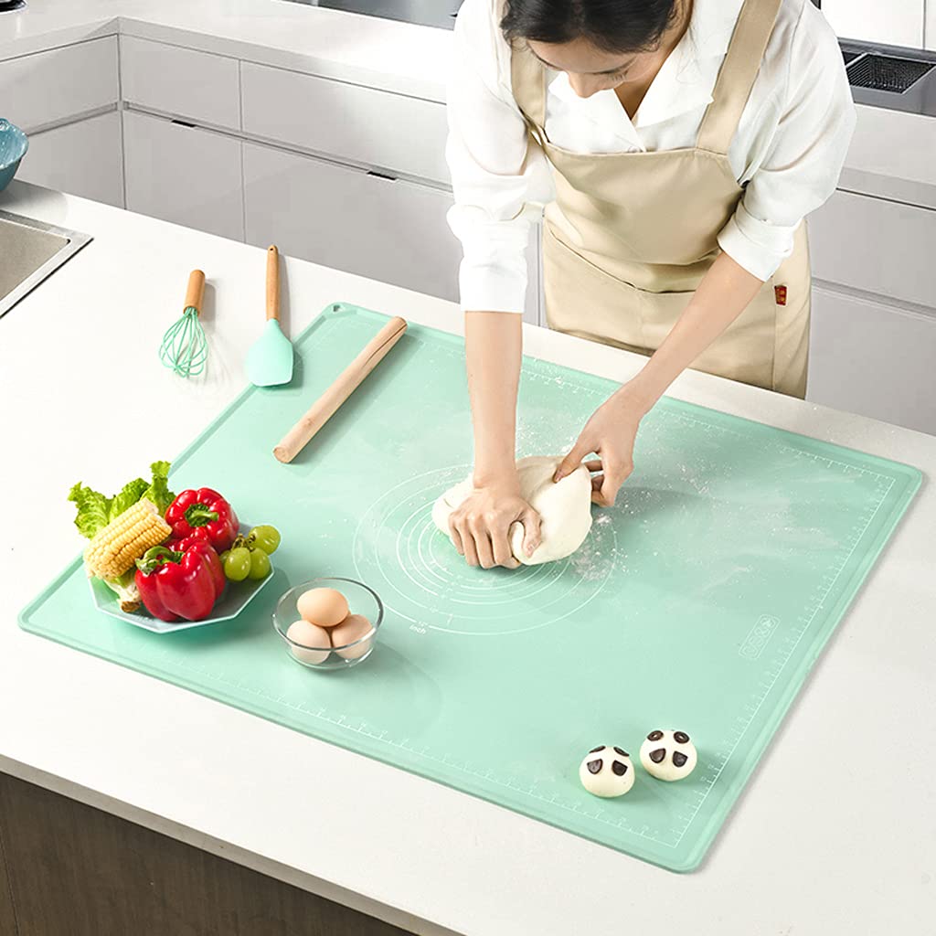 Silikonmatte Silikon Backmatte, Extra Große Dicke Antihaft rutschfest Ausrollmatte Teigmatte Für Pie Pizza Kuchen Kekse 70x50cm