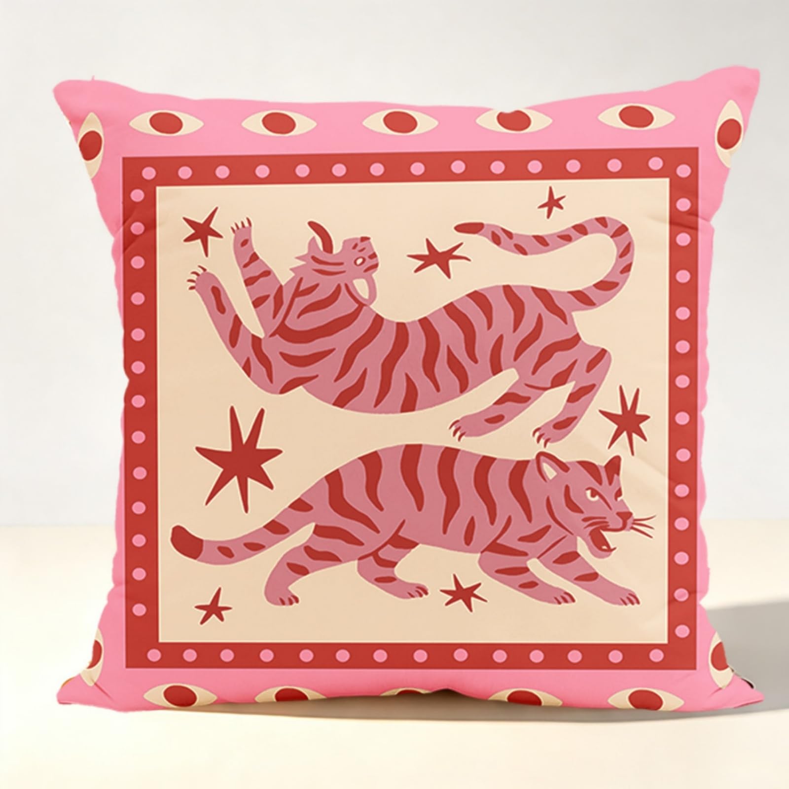 wxlmom Cushion Covers 40cm x 40cm Pink Abstract Pillowcase Invisible Zipper