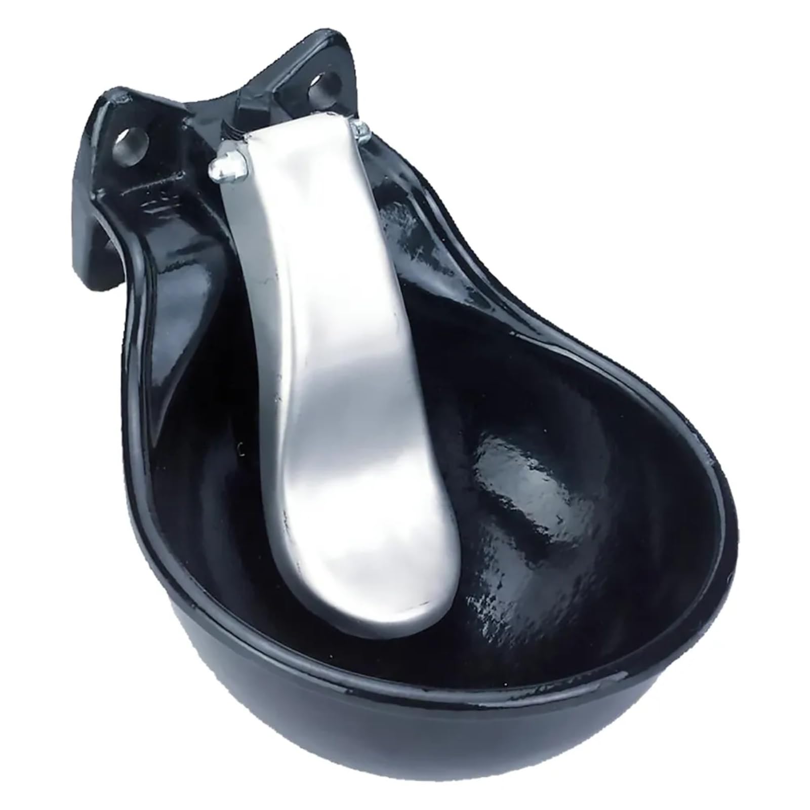 Abbeveratoio Automatico per Bovini, Equini, Vitelli, Cavalli, Mucche, a Tazza Larga Coppa Ciotola da 1,45 litri in Ghisa, con Paletta a Pressione Battimuso Linguetta in Acciaio Inox
