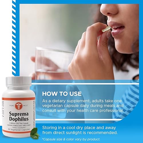 Miniatura 5 de Holistic Health Suprema Dophilus Suplemento probiótico, 60 cápsulas, cápsulas probióticas para mejorar la salud intestinal y para apoyar una