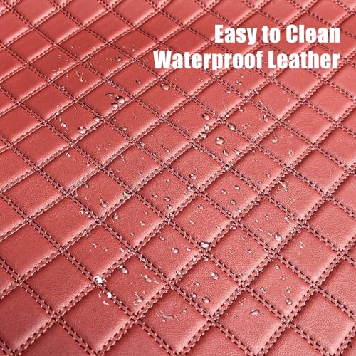 EKR Custom Floor Mats for Toyota 2026 RAV4 Hybrid LE,SE,XLE Premium,Woodland,XSE,Limited, Front & 2nd Row Luxury Car Floor Mat Fit RAV4 - Leather (Burgundy and Burgundy Stitching) by EKR - Used condition - Image 5