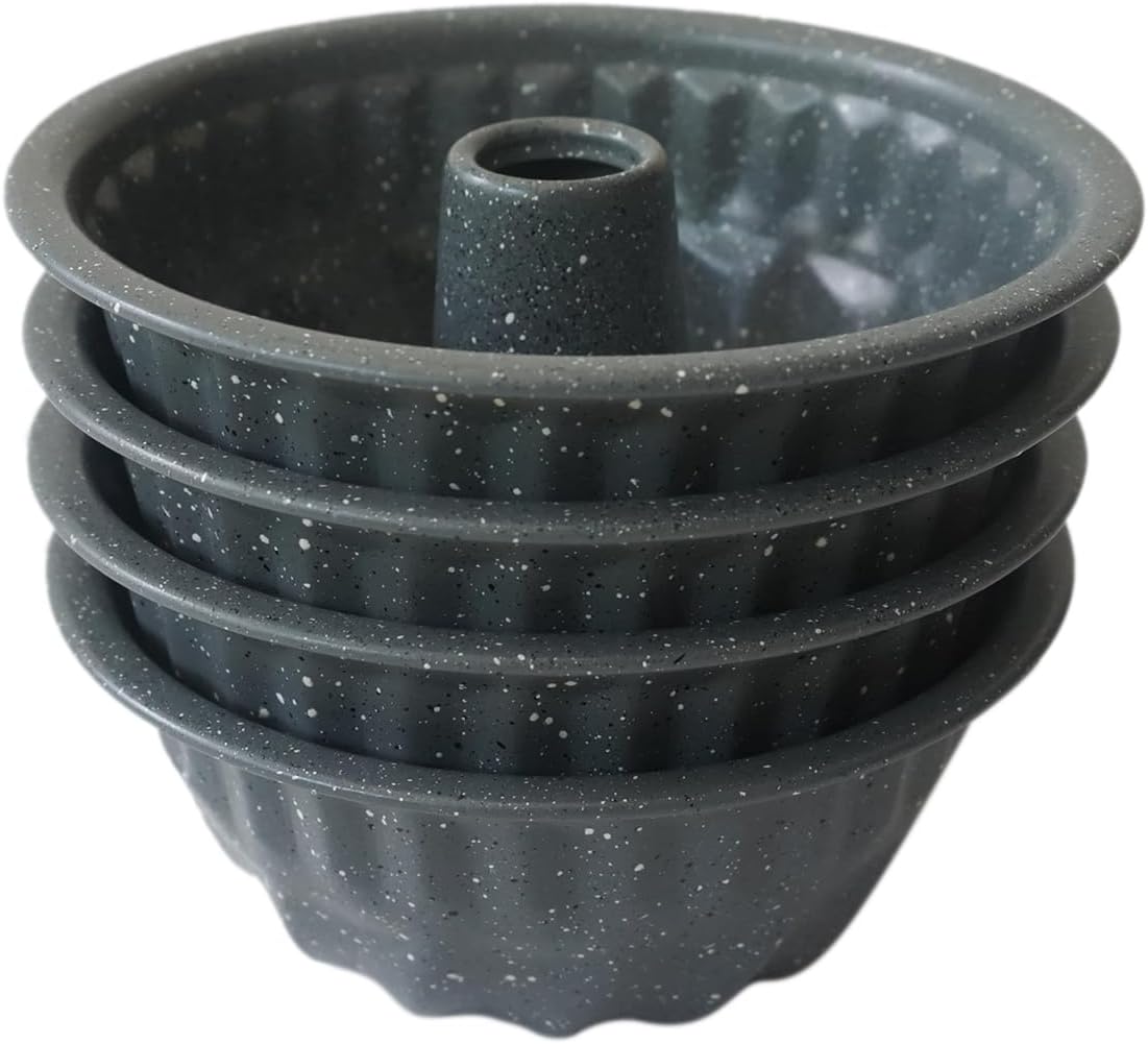 Small Fluted Cake Pan, 4 Inch Mini Round Tube Mold, Baking Poundcake