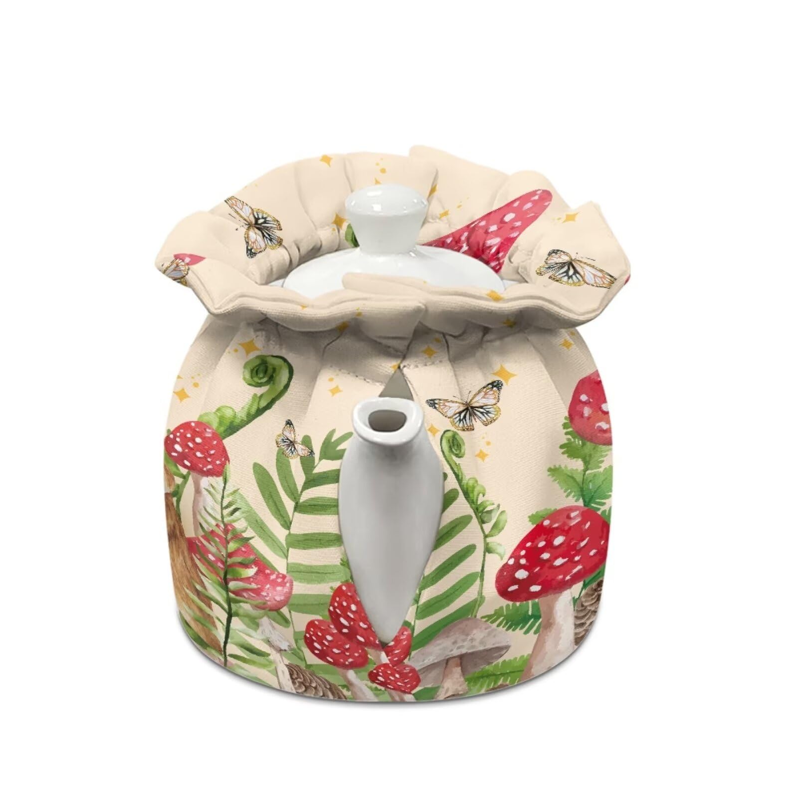 Flashideas Mushroom Bunny Teapot Cozy: Polyester & Polyester Blend, 15.5 cm (W) x 17.5 cm (H), Fits Most Teapots, Keeps Teapot Warm, Decorative, Kitchen, Hotel, Coffee Shop, Tea Party