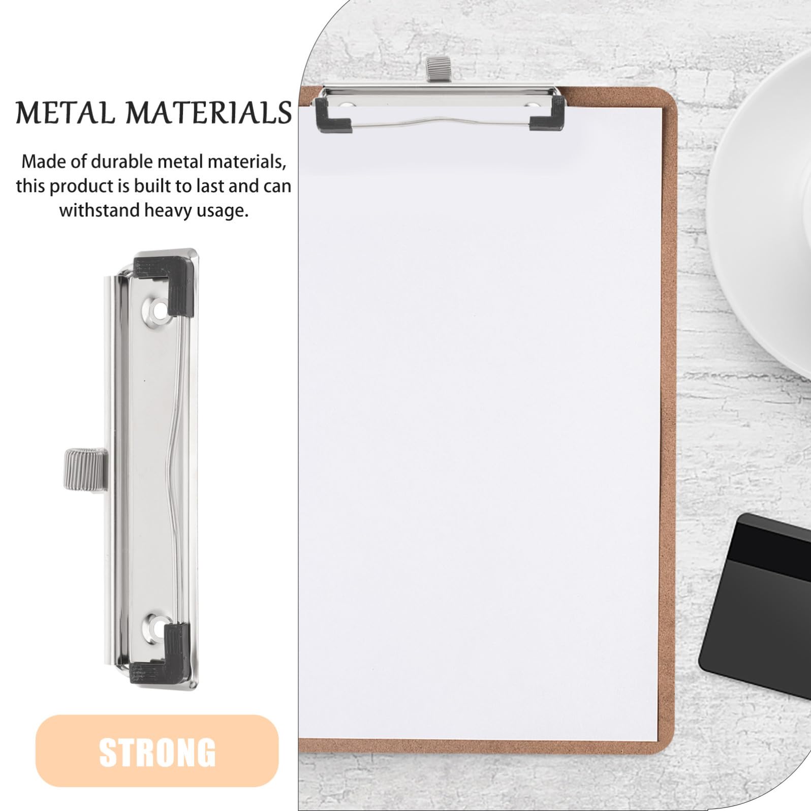 Balacoo 5 Pezzi Clip per Portablocco in Metallo Argento Porta Penne, Resistente e Durevole, per Uffici e Case, Design Minimalista ed Elegante