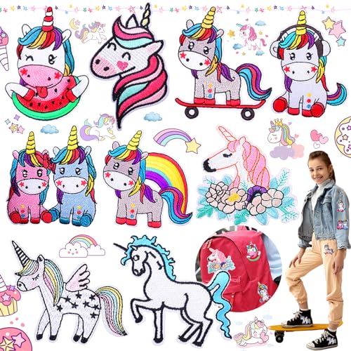 9 Piezas Parches Termoadhesivos Unicornio, Parches Termoadhesivos de Unicornio, Parches...