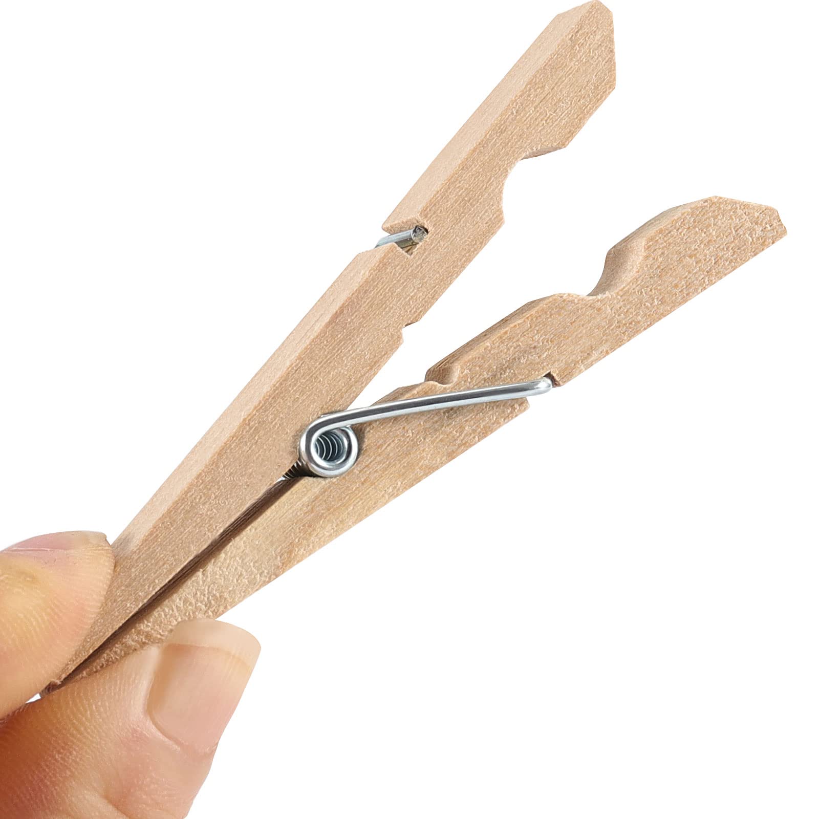 HOIGON 400 Stück 7,6 cm natürliche Holz-Wäscheklammern, stabile große Holz-Wäscheklammern, Holzklammern mit Feder, Holz-Wäscheklammern für Kleidung, Handwerk, hängende Fotos, Clipping Snacks