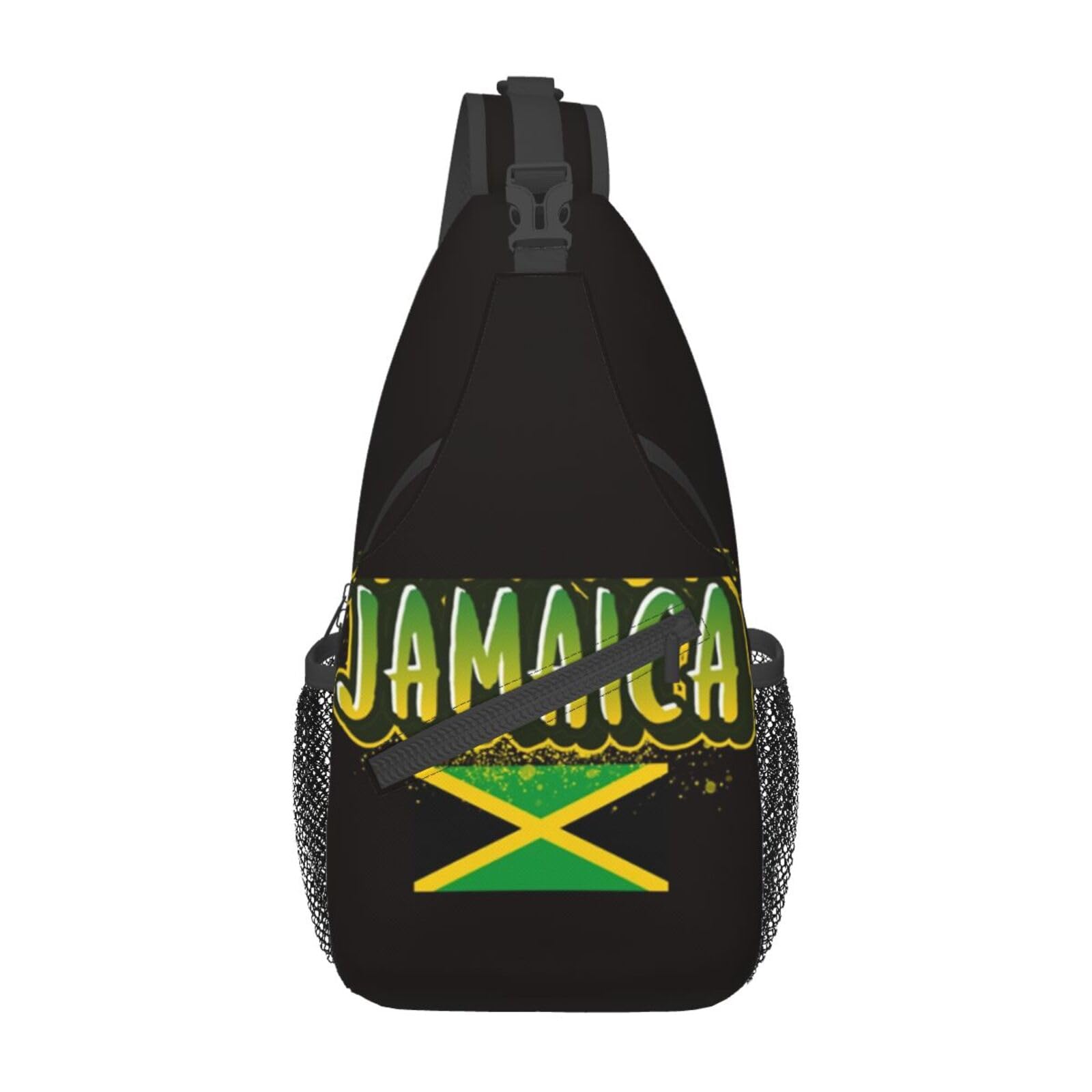 Skdjowu Unisex Jamaica Flag-Cc00000000004 Cute Jamaica Flag Crossbody Sling Backpack Sling Bag Travel Hiking Chest Bag Jamaican Daypack For Women Men
