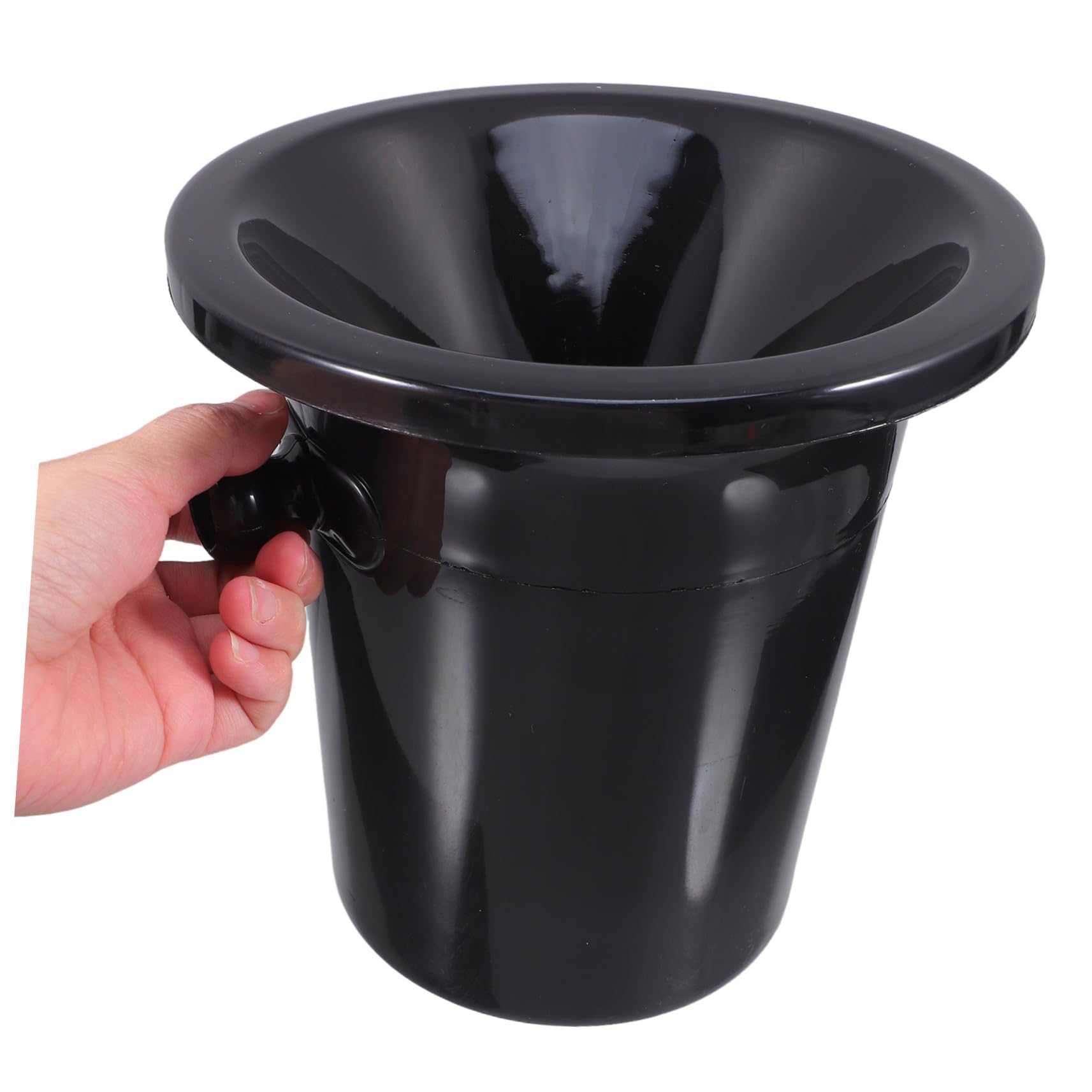Escupidera Negra de Plástico Doble Asa y Diseño Occidental para Cata de Vinos, Cubos de Hielo Redondos y Resistentes para Bodegas y Tiendas Especializadas