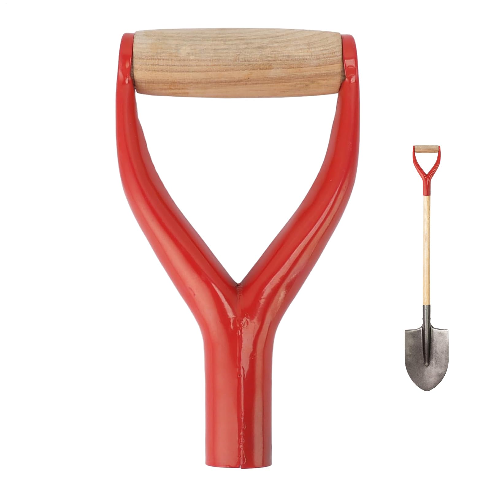 Shovel Grip Handle - Anti-Rust Metal Wood Replacement Part Reliable | Stable D Handles Shovelss Grip For Shovels Rakes Forks Gardening Tools Digging Snow Removal, Solid , 31mm Mounting Hole