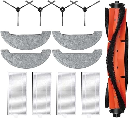 YUETTYY 13 pezzi spazzola a rullo principale HEPA filtro di ricambio per IMOU RV1 Pro, per IMOU RV1 Pro Max Robot Aspirapolvere Set di ricambio 4 filtri + 4 spazzole laterali + 4 salviette + 1