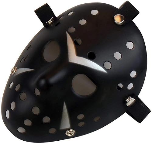 Miniatura 1 de Gmasking Disfraz de Halloween de terror, máscara de hockey, accesorios de cosplay (negro y plateado)