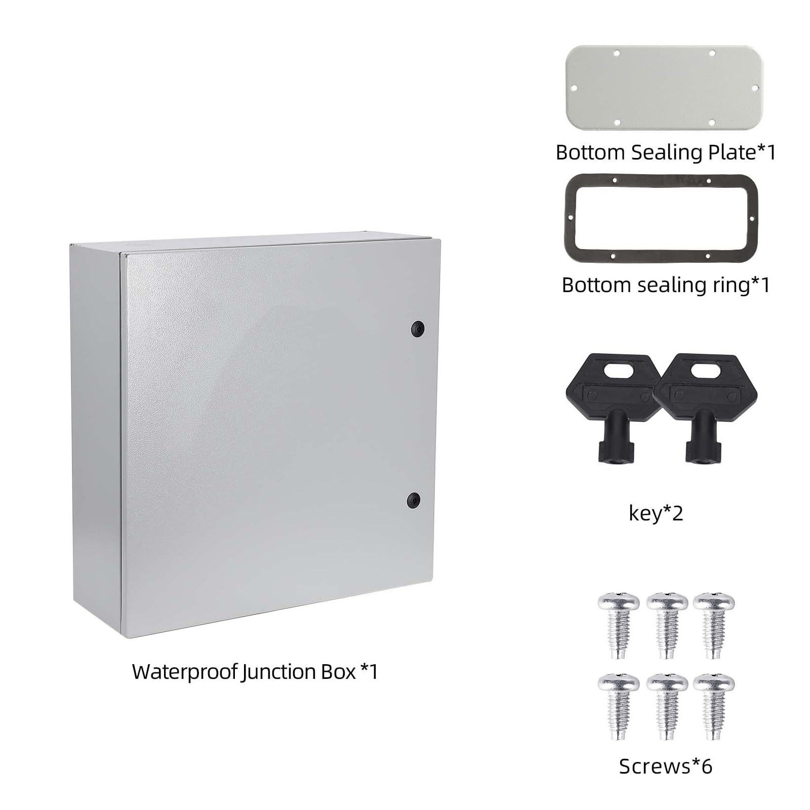 Outdoor Electrical Box, Indoor Lockable Electrical Junction Box, IP66 Waterproof & Dustproof NEMA 4X Steel Electrical Box with Mounting Plate, 16"x 12"x 8''