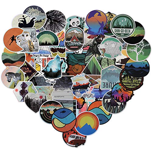 Nature Stickers for Water Bottle, 100-Pack, Waterproof Aesthetic Trendy Vinyl Stickers Decal