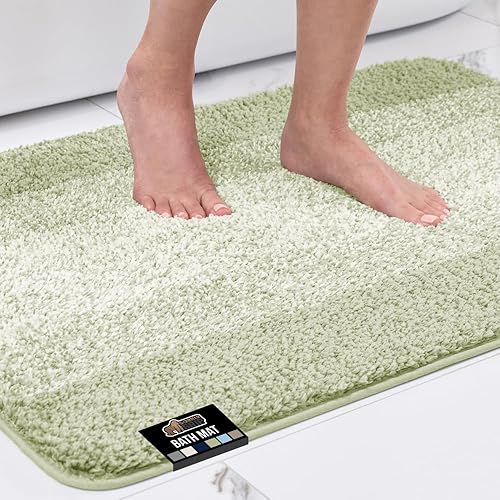 GORILLA GRIP Alfombras de baño de felpa ultra suaves con respaldo de goma texturizada, absorbente de 34 x 24 pulgadas, tapetes de baño de secado