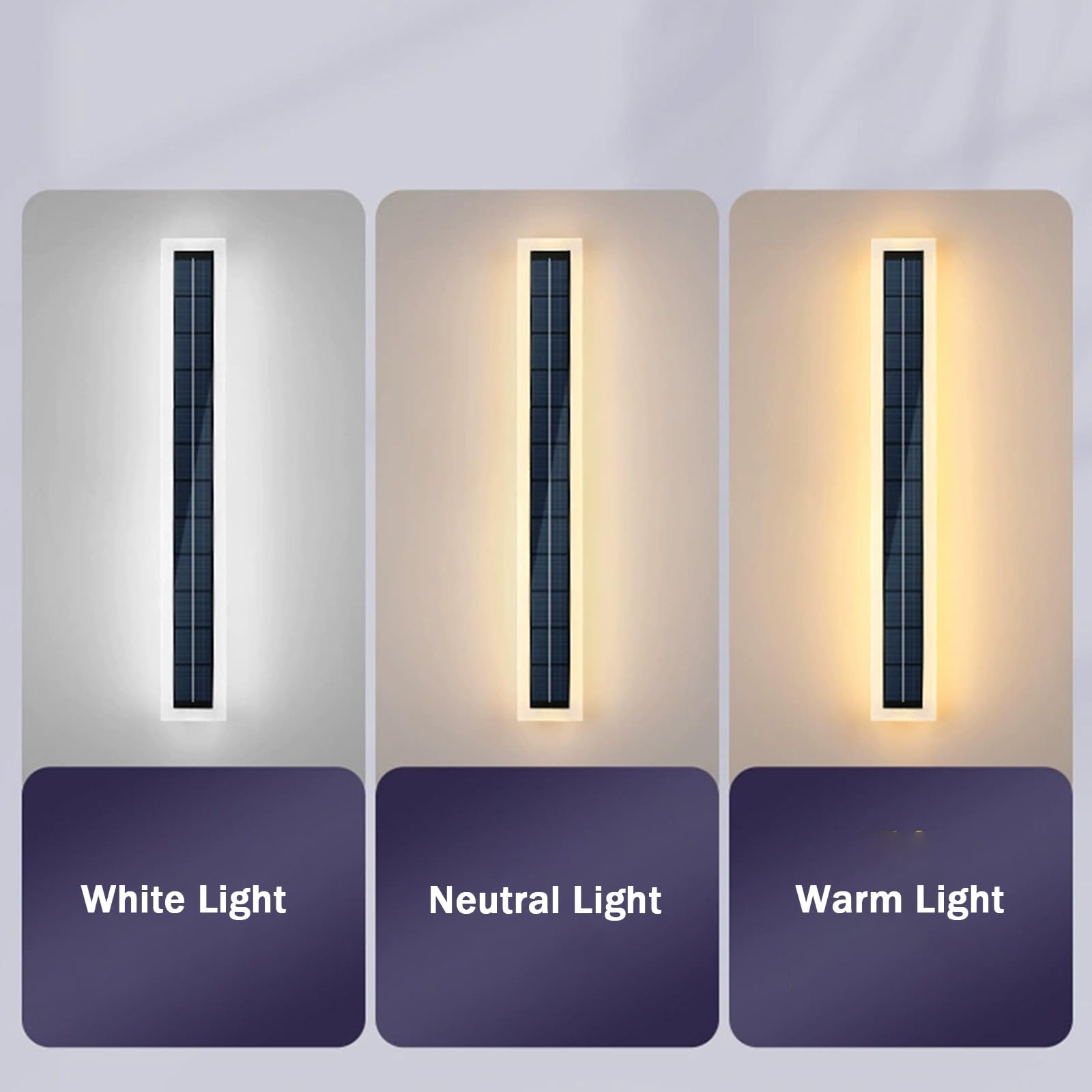 Außen LED Lange Wandleuchte Solar Dekoration Wandlampe Wasserdicht IP65 Wandbeleuchtung Acryl Aluminium Schwarz Rechteckig Design Wandleuchte Villa Eingangstür Hof (Schwarz Weißes Licht,60cm)