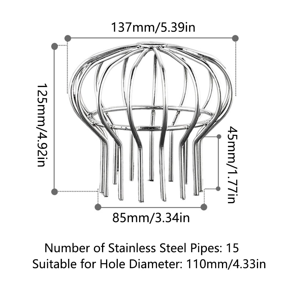 Protector de canalón, 2 piezas de acero inoxidable, protector de canalón de malla para filtro de hojas y basura (125 x 137 mm)