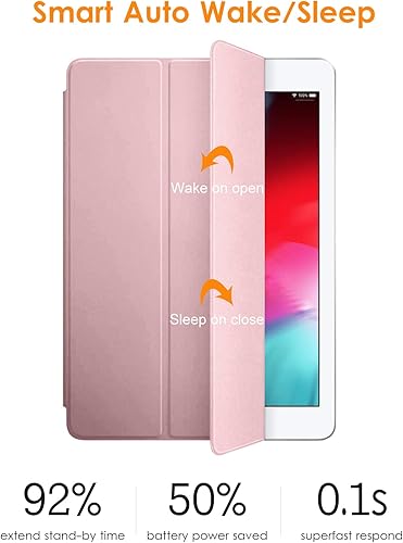 Miniatura 7 de DTTO Funda para iPad Air 2 (lanzada en 2014), ultra delgada y ligera, funda inteligente con soporte triple y flexible de TPU suave para Apple iPad