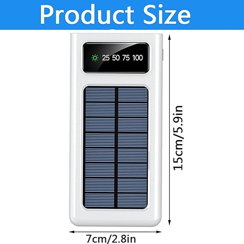 Miniatura 4 de Power-Bank - Cargador portátil de 20000 mAh, banco de energía solar, paquete de batería externa de respaldo para camping, cargador de panel solar